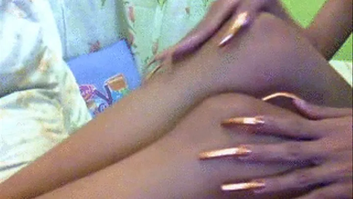 bronze gold nails and legs