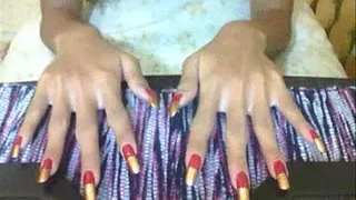 Red and bronze nails flat surface