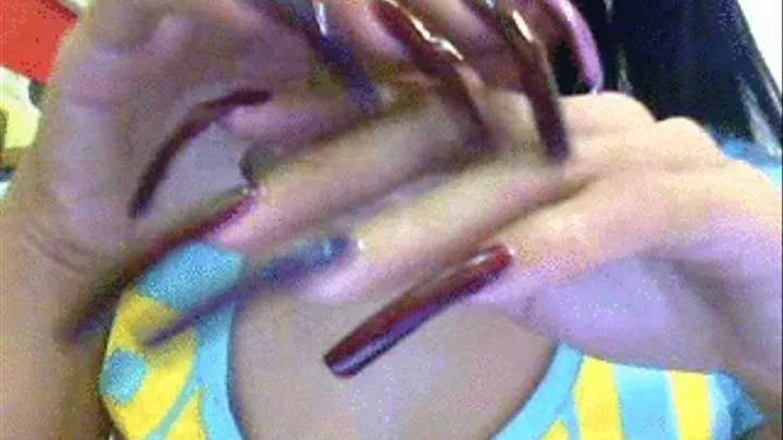 Giant Maroon Dark Nails..