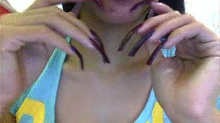 Maroon Dark Nails and Lips..