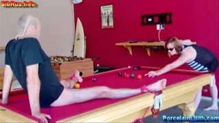 Shooting Pool Billiards Into his groing nuts :) may17 2012