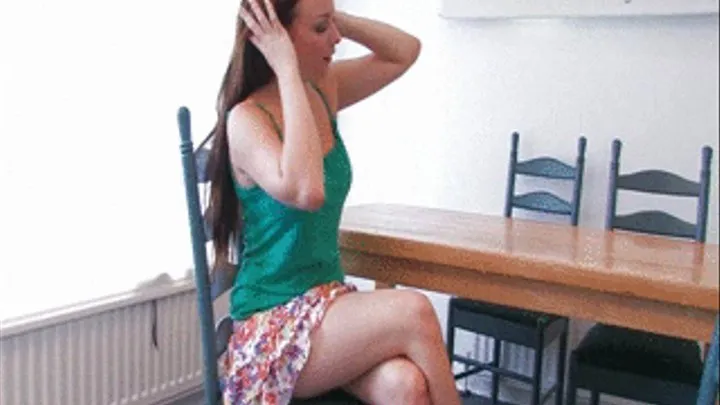 SU482 Gorgeous Penny Lee looks lovely in her green top and summery patterned pleated skirt but as always here on Skirtsupgirl, we ask her to lift the hem of her skirt and flash us her knickers.