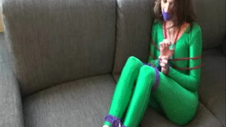 Sexy Indica Tied in Shiny Green Unitard