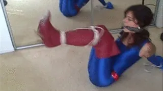 Tied up In Super Hero Costume and Taunted by Friend