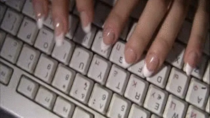 nails with french manicure typing