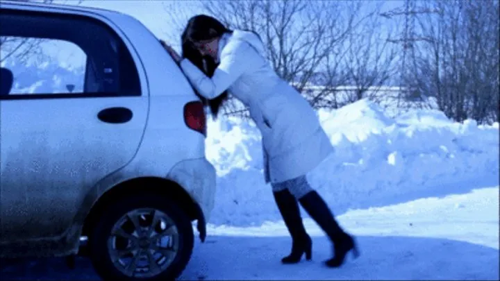 slip snow and high heels