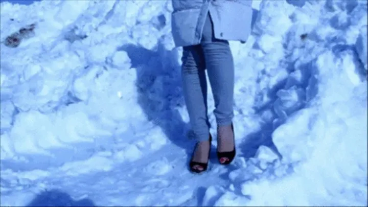 heels on snow-hill