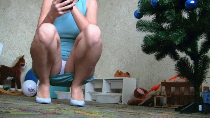 upskirt and xmas tree