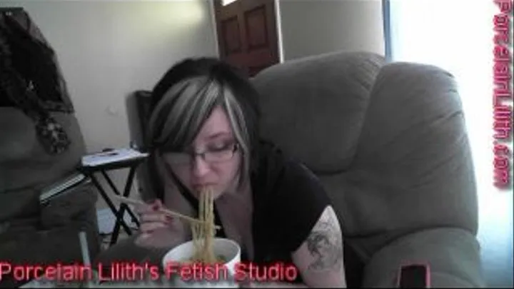 Lilith Eating Sushi till she pops.