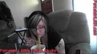 Lilith Eating Sushi till she pops.