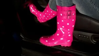 Lilith Pedal Pumping in Pink Wellies!