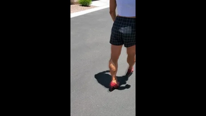 So Cal Muscular Calves Walking In The Sun High Heels