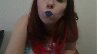 Shhh and Kissy Face with Blue Lips