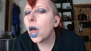 Sexy Long Wide Tongue with Blue Lips