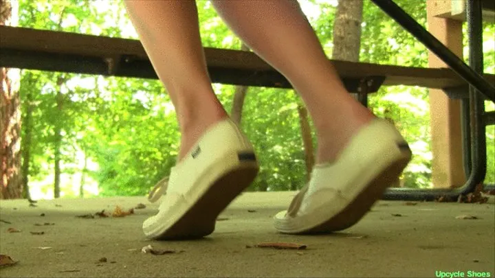 Amy blue keds under table shoeplay