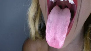 Wide open ebony mouth