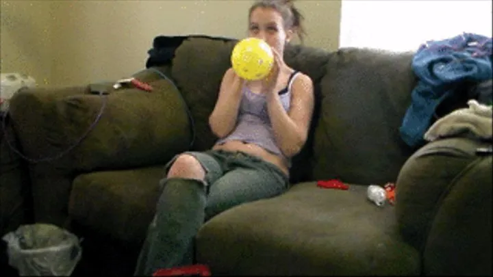 Mouth Blowing Up Balloons For Birthday Party