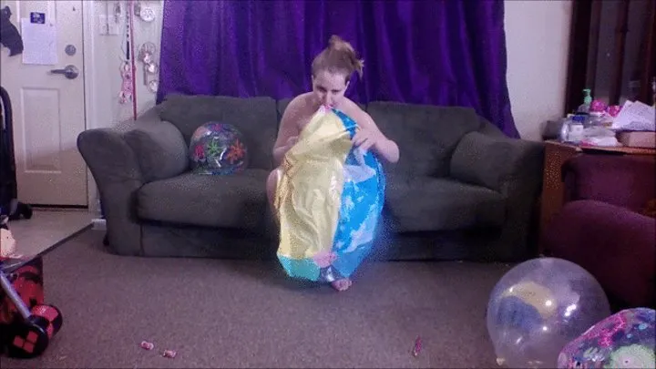 Blowing Up The Princess Beach Ball (Topless)