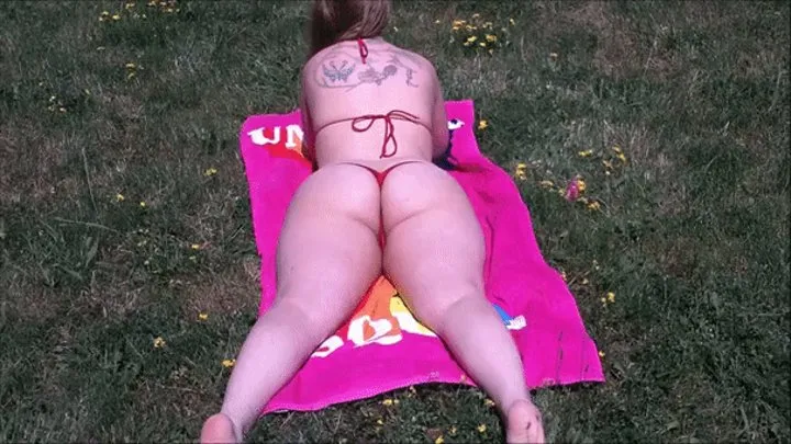 Red Bikini Thong - Ass Flex & Lotion