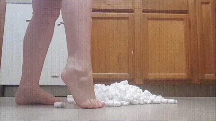 Barefoot Packing Peanut Popping