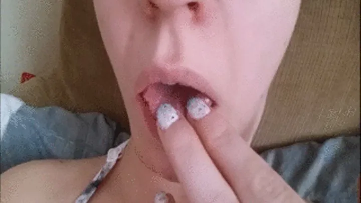 Painted Nail Mouth Tease