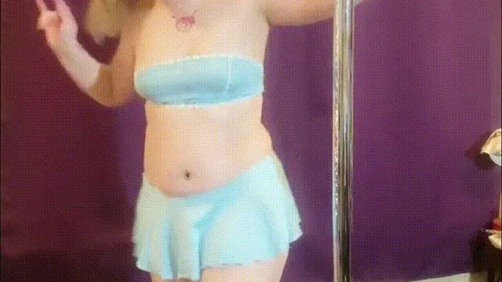 Pale Blue Pole Dance - Strip Tease