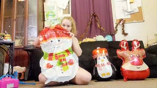 Christmas Mylar Balloons: Penquin, Reindeer & Snowman