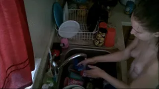 Birds Eye View: Topless Dishwashing