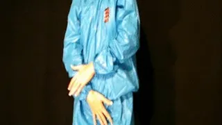 Blue Saunasuit posing - Cameltoe