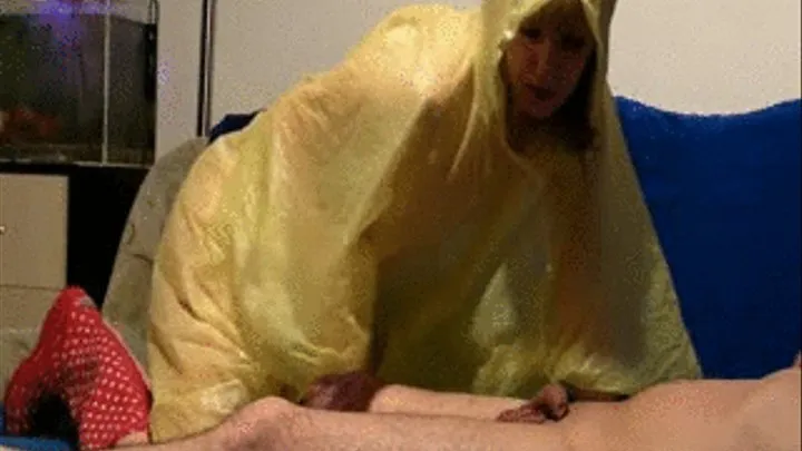 Sucking dick in raincoat and rain boots