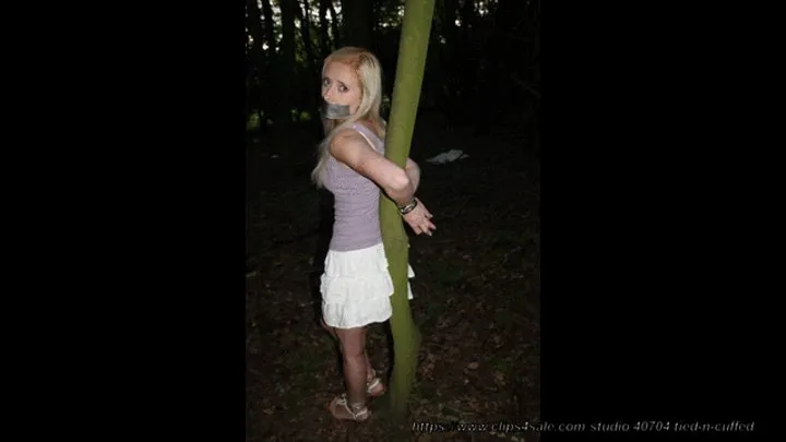 Damsel Starlet Handcuffed To A Tree