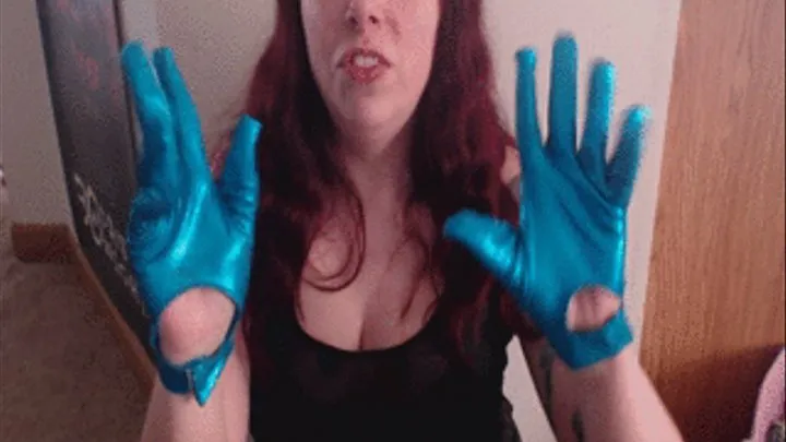 Shiny Teal Gloves