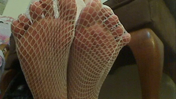 White Fishnet Feet