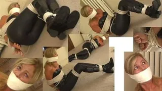 Sock gagged, bound and interrogated