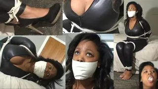 Big busted spy has worn panties in her mouth