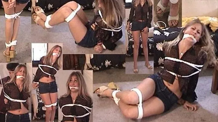 19 year old coed tricked into bondage in her messy party house