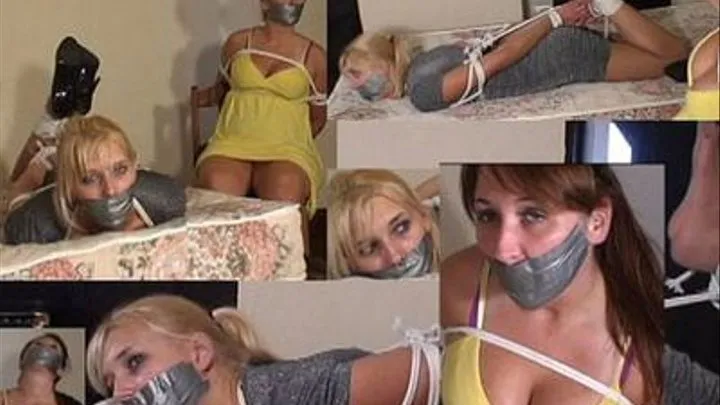 Tightly roped and gagged friends