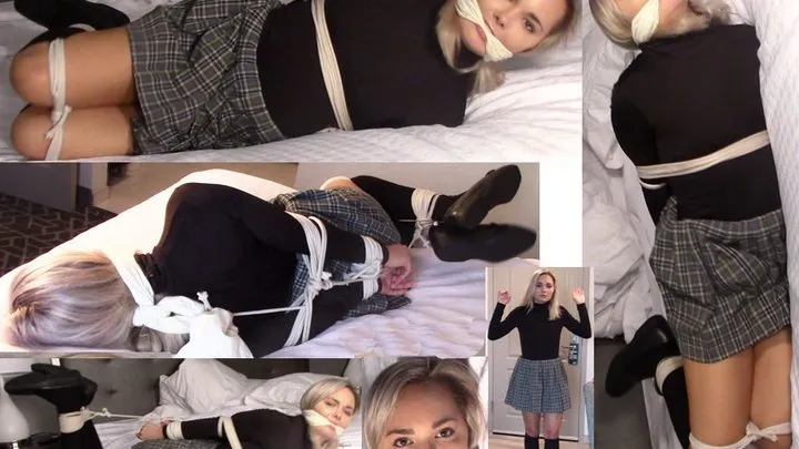 19 year old hogtied wearing knee high socks