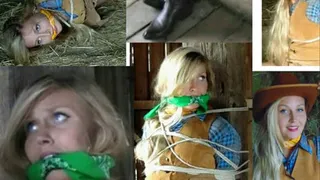 My friend did an old western bondage video with Brianne bound and gagged in the barn ( 30 minute storyline video filmed by my friend in a real barn "