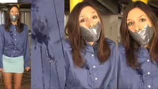 ( Linda Outtakes ) Gag talking and drooling through duct taped mouth