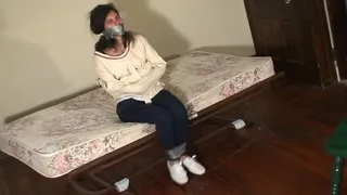 Straitjacket and mouth stuffed gag MP4 Format