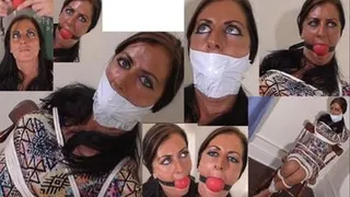 Natalie's too tight ball gag tape gag combo