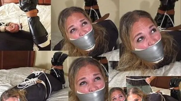 Busty burglar's extreme gag straining