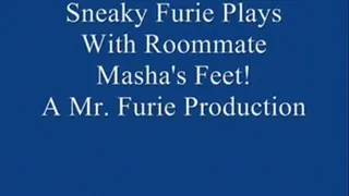 Sneaky Furie Plays With Roommates Masha's Feet!