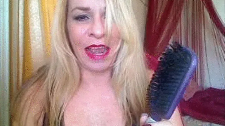 Fingering & Brushing Silky Blonde Strands