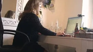 Horny slut doesn't want to work