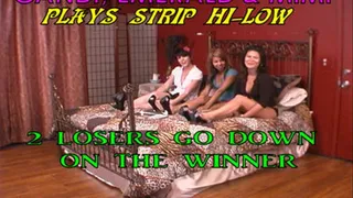 #059 CANDI, EMERALD AND MIMI, PLAY'S STRIP HI-CARD AND WITH 2 LOSERS GO DOWN ON THE WINNER
