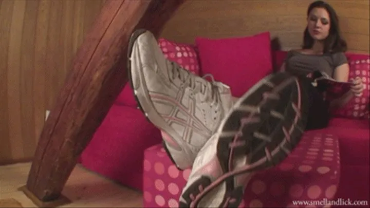 The inside of Amanda's sneakers - full