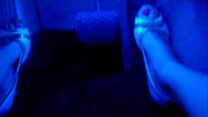 Hot Toes Speeding in blue lite BMW