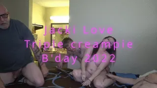 Jacki Love triple creampie birthday 4some